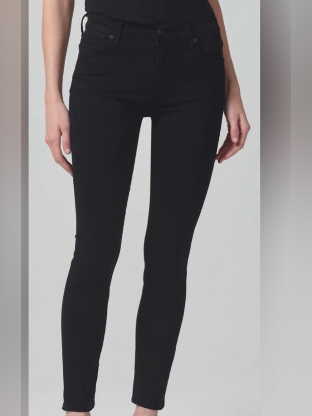 Citizens Of Humanity Rocket Crop High Rise Black Skinny Jeans size 25